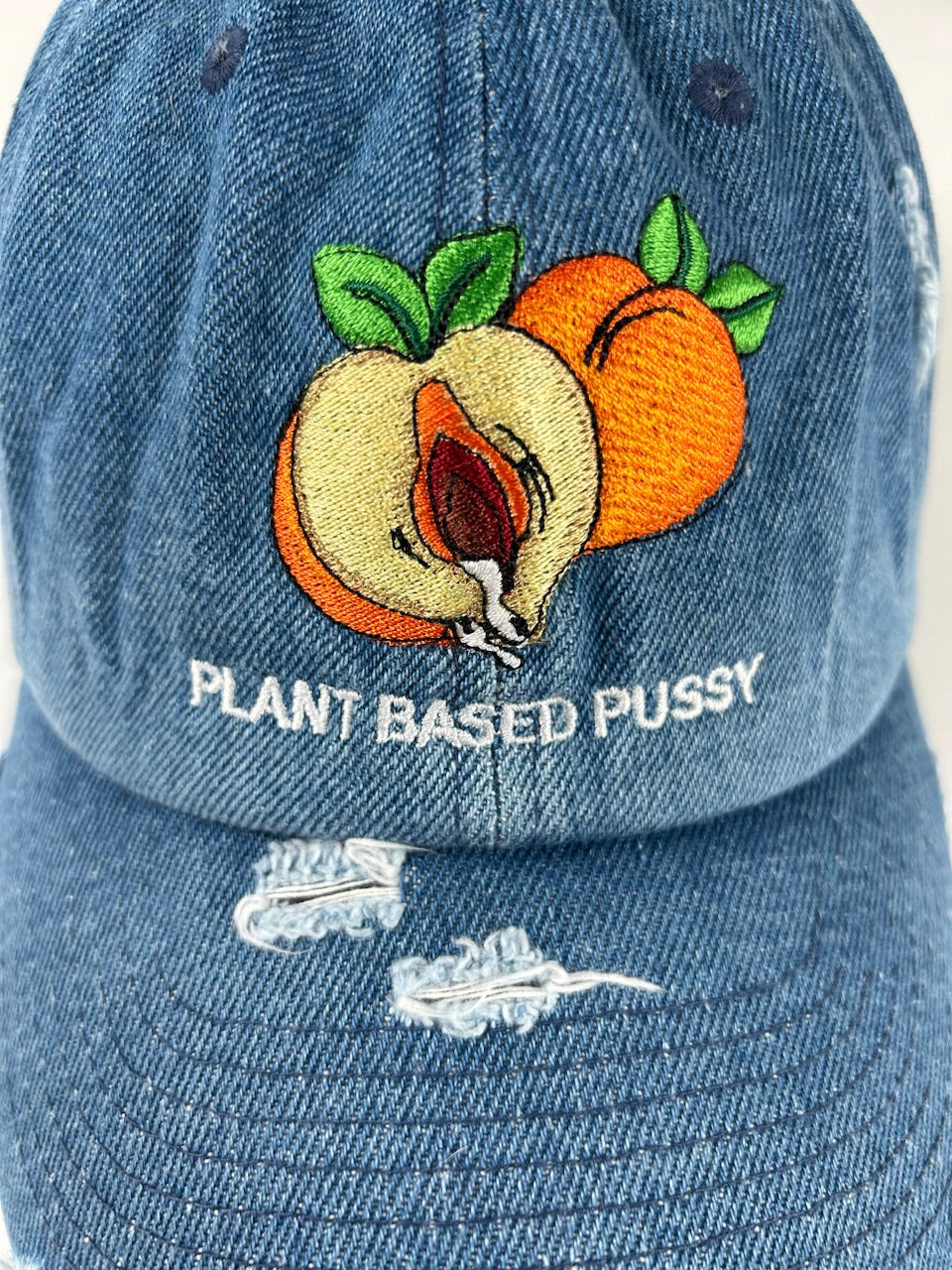 PLANT BASE PUSSY LIGHT BLUE DENIM HAT