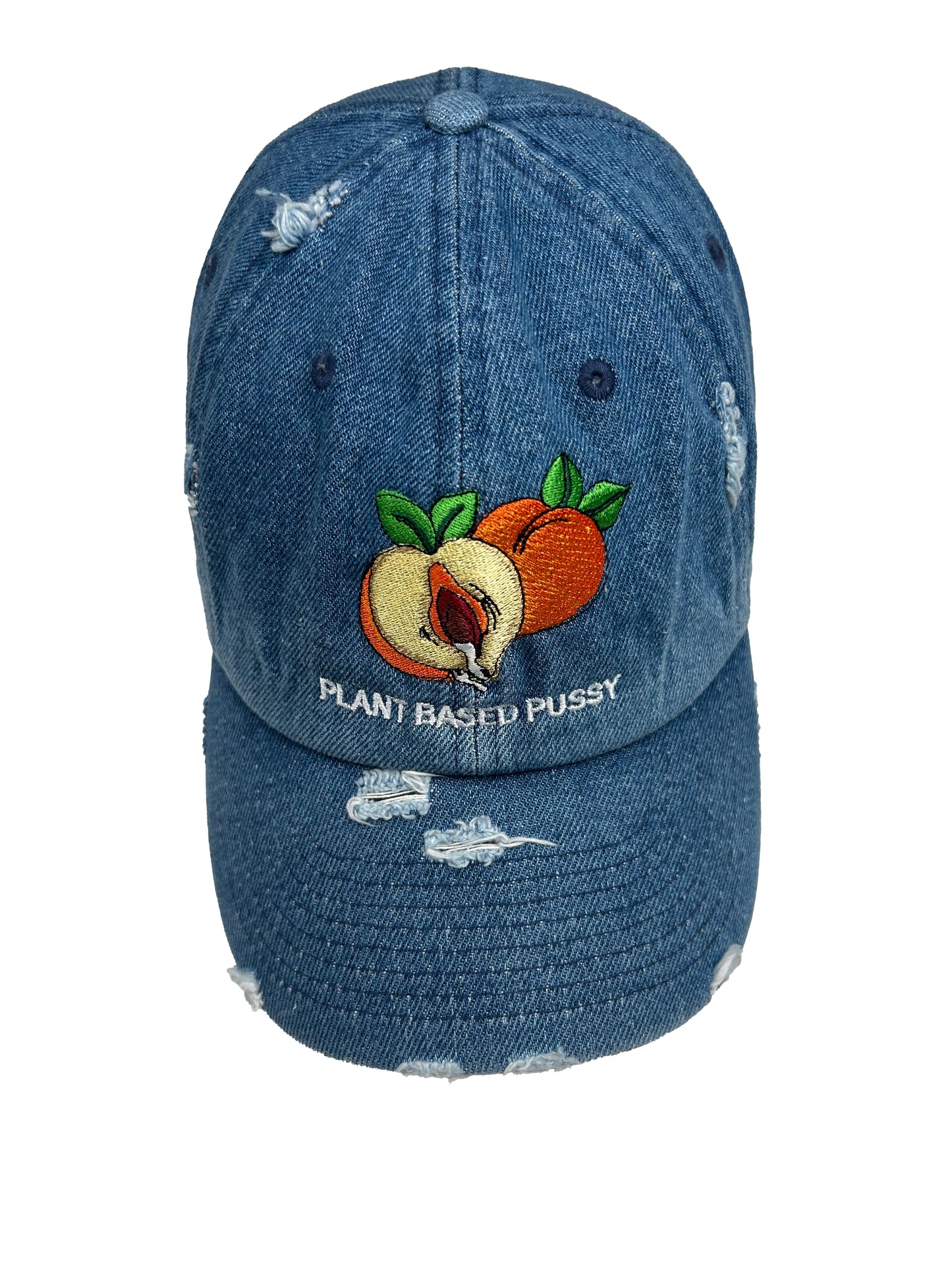 PLANT BASE PUSSY LIGHT BLUE DENIM HAT