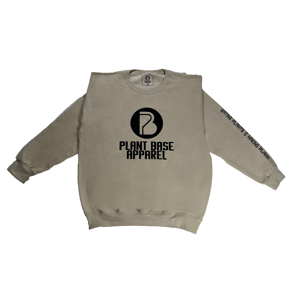 PLANT BASE APPAREL EATING PLANTS MEN'S CREW NECK BEIGE