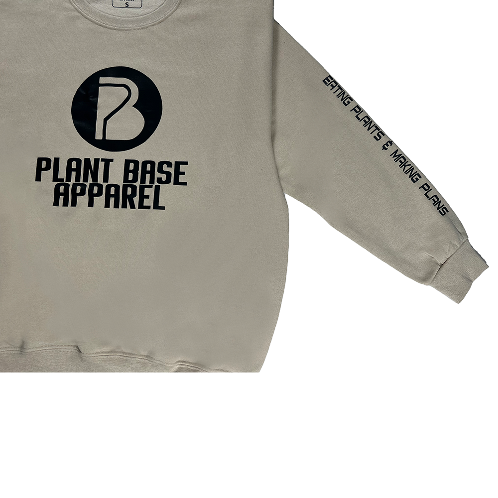 PLANT BASE APPAREL EATING PLANTS MEN'S CREW NECK BEIGE