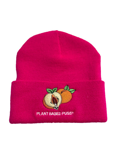 PLANT PASE PUSSY WINTER SKULLY HAT HOT PINK