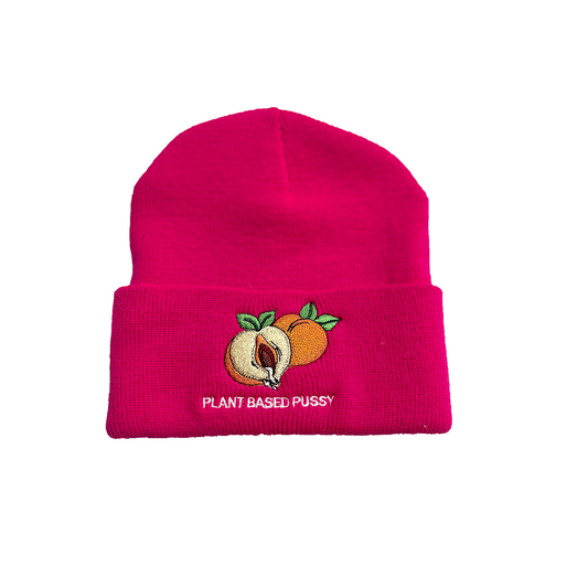 PLANT PASE PUSSY WINTER SKULLY HAT HOT PINK